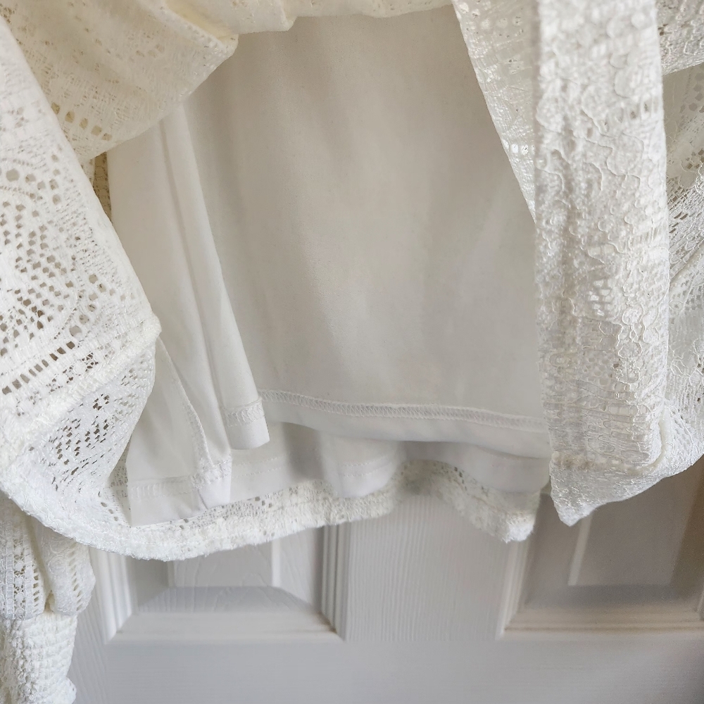Victorian Romantic Long Sleeve Lace Blouse Balloon‎ Sleeves Size Medium - Picture 6 of 7